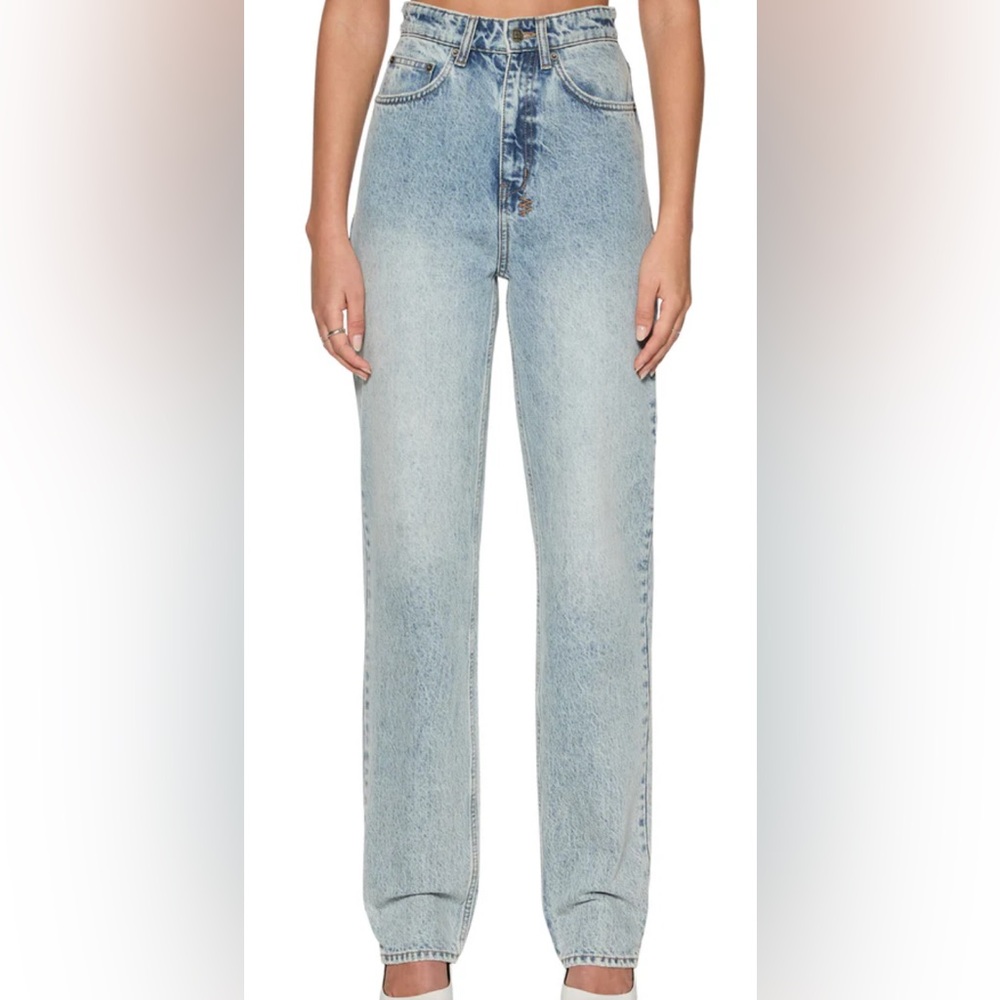Ksubi Playback Karma High Rise Relaxed Straight Jeans | Light Stonewash | Sz 25